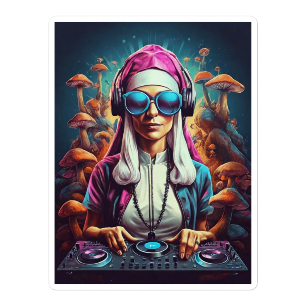 Psychedelic Dj Nun - Bubble-free stickers