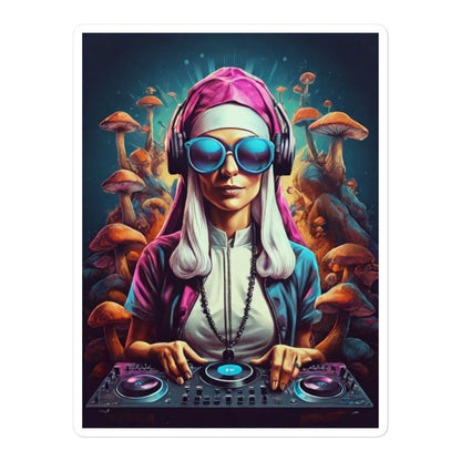 Psychedelic Dj Nun - Bubble-free stickers