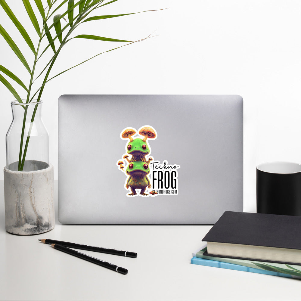 Techno Frog - Bubble-free stickers - CatsOnDrugs