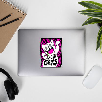 Funny Acid Cat Sticker