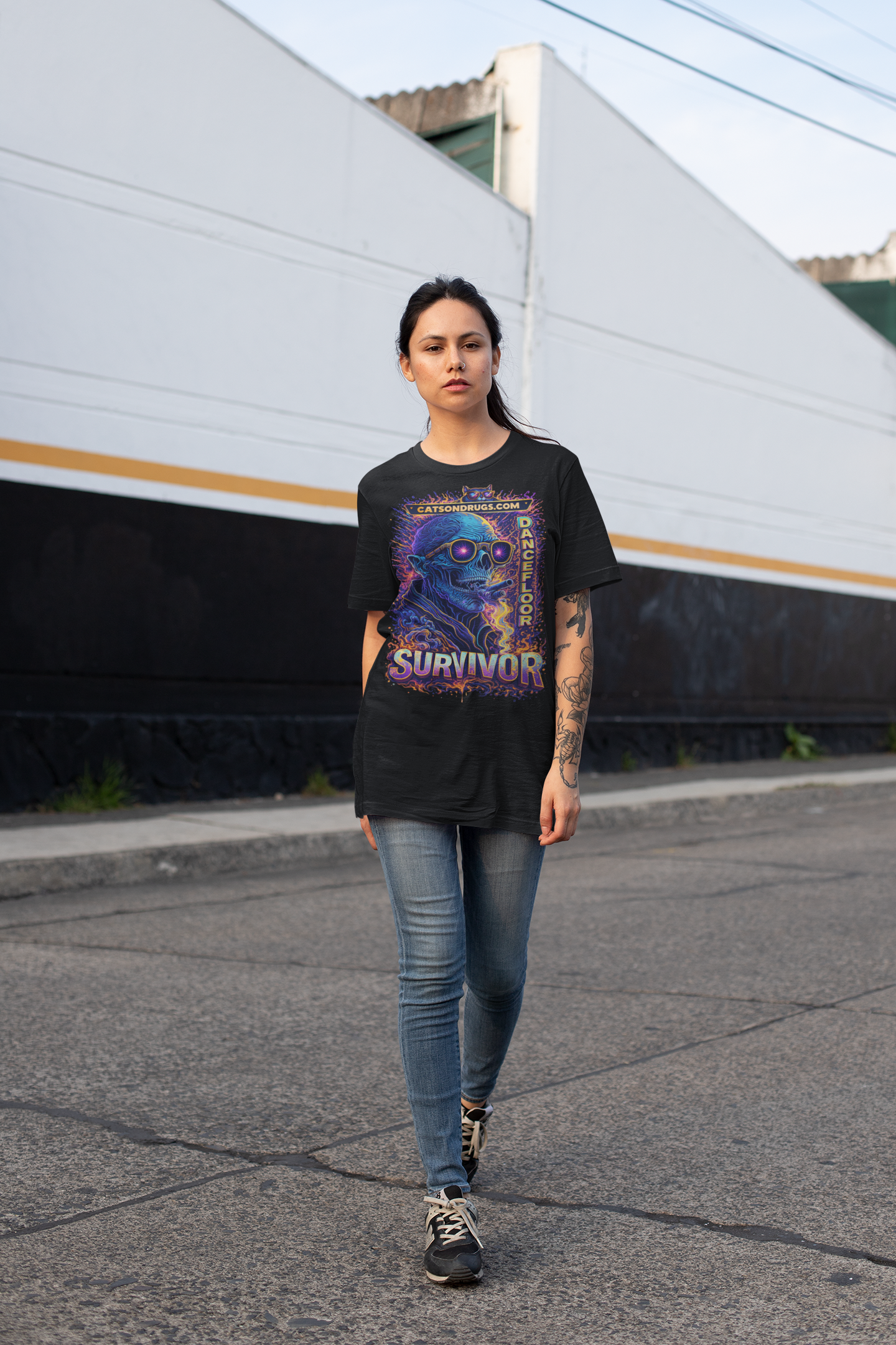 minimalist black techno dj outfit
