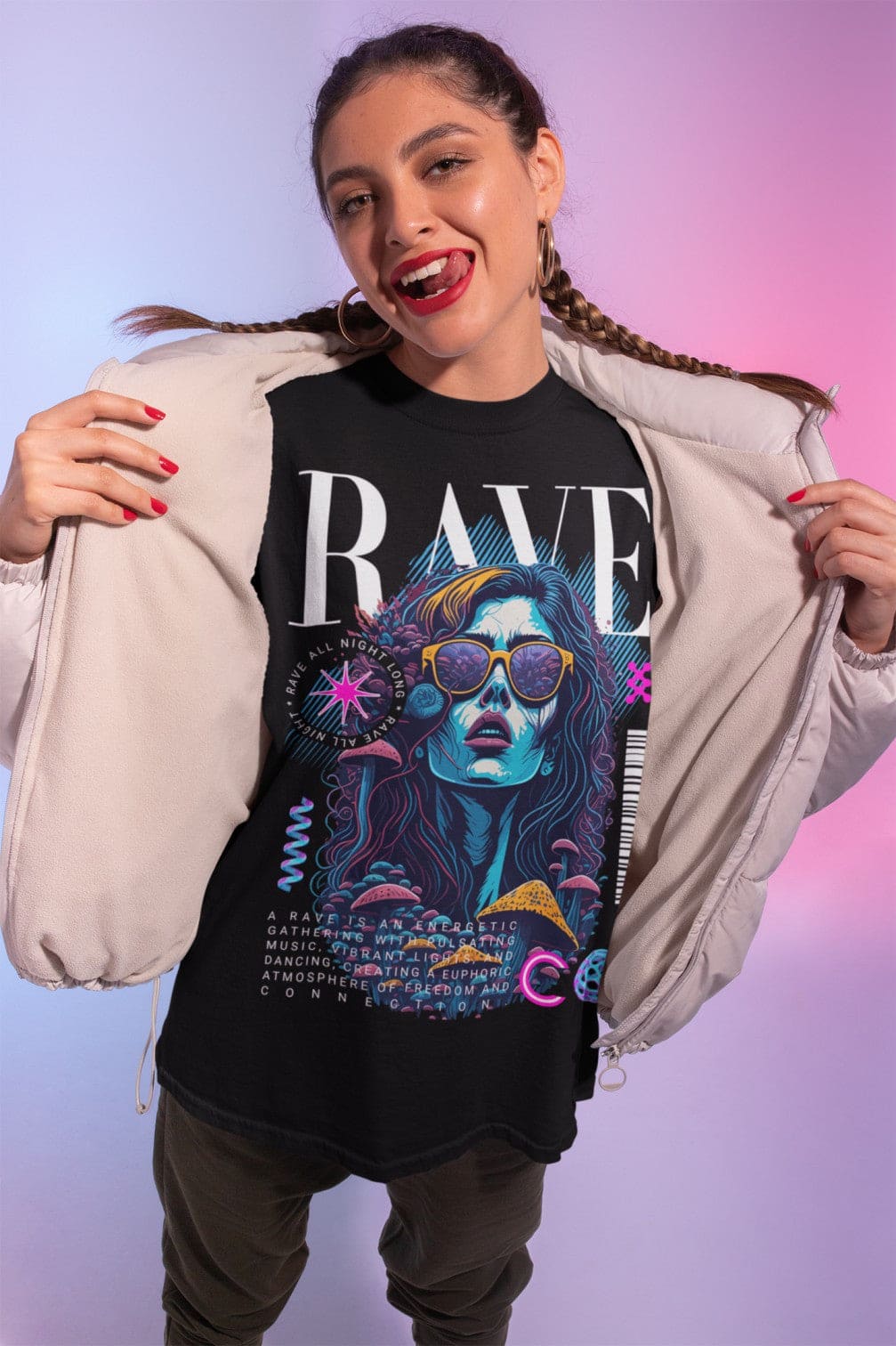 Rave Cover Girl | Rave T-Shirt | Ecstasy Edition