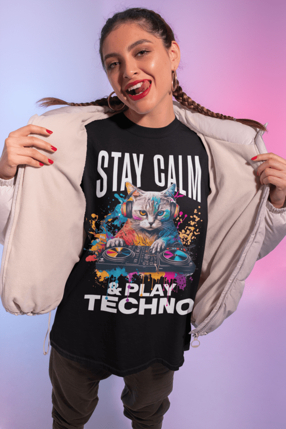 EDM T-Shirt | Stay Calm & Play Techno | Ecstasy Edition