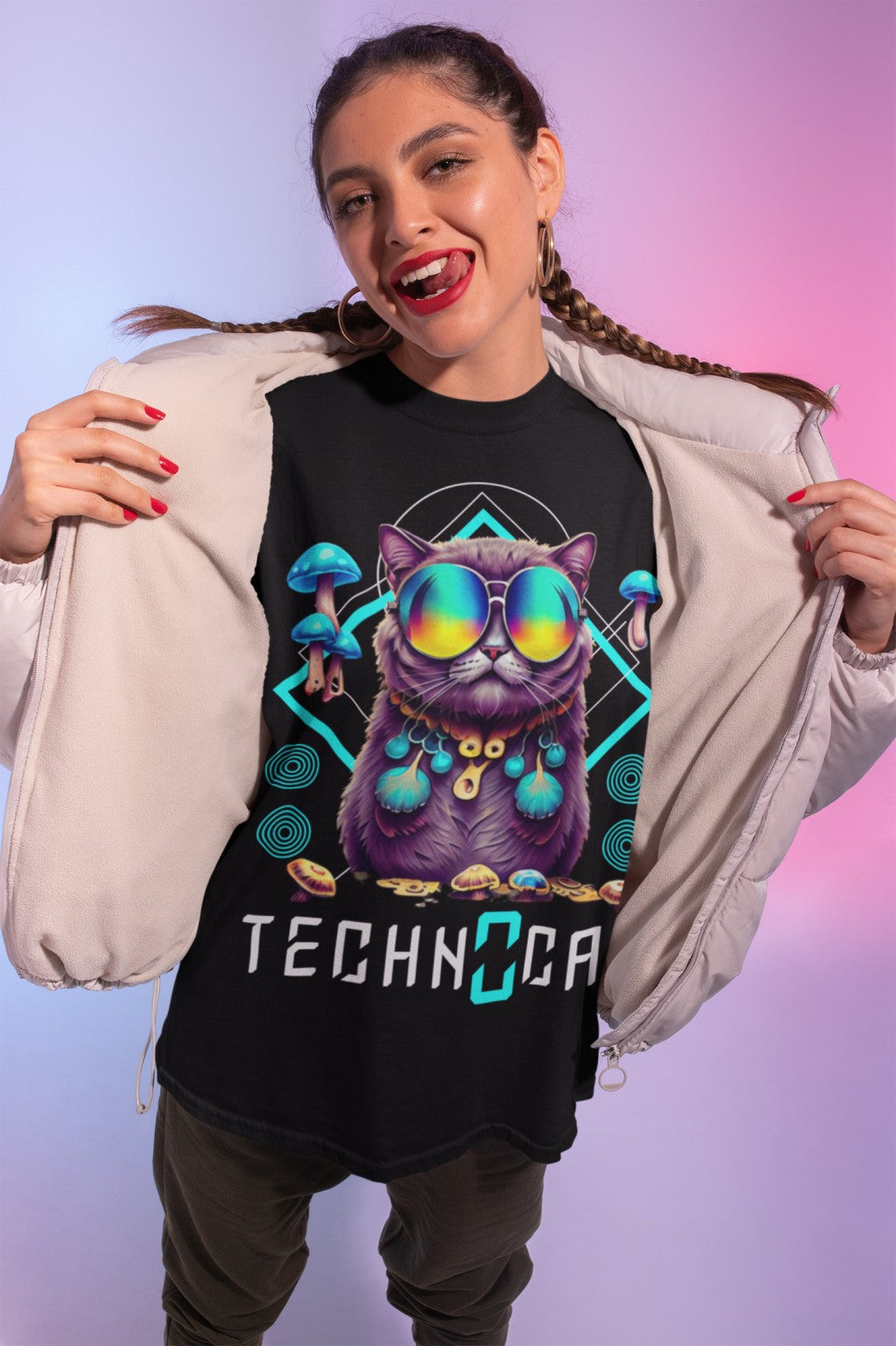 Diamond Techno Cat | Camiseta Techno