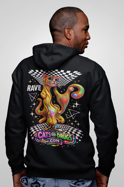 Rave Hoodie | Fractal Techno Cat