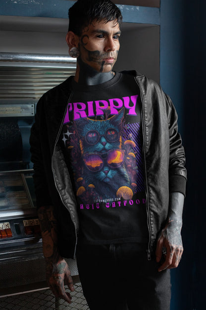 Trippy T-Shirt | Magic Cat Food Psychedelic T-Shirt | Ecstasy Edition