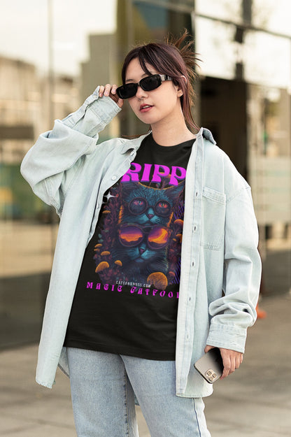 Trippy T-Shirt | Magic Cat Food Psychedelic T-Shirt | Ecstasy Edition