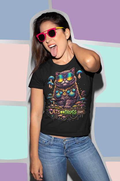 Techno T-Shirt | Diamond Trippy Cat