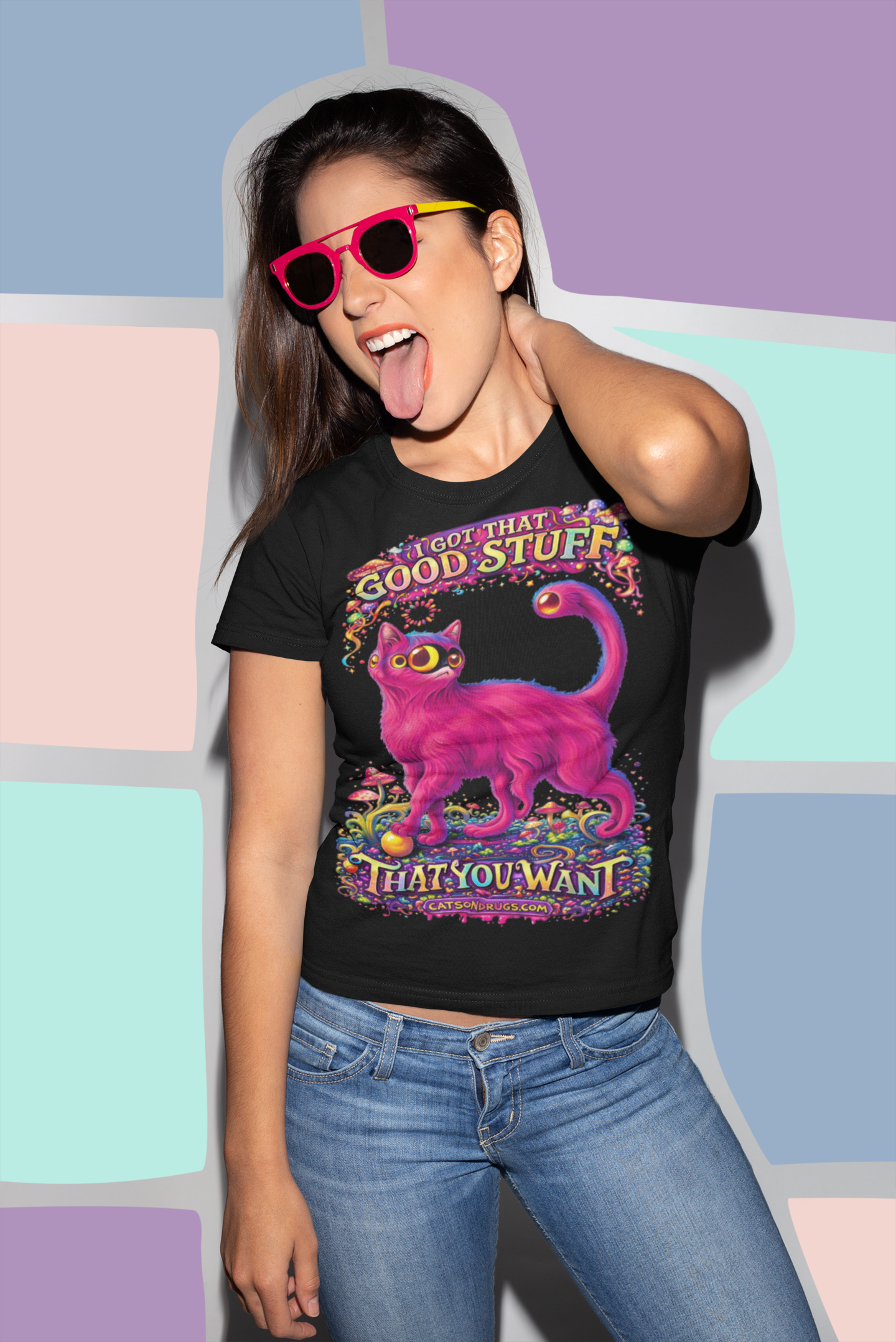 Psychedelic T-Shirt | Good Stuff Cat | Ecstasy Edition