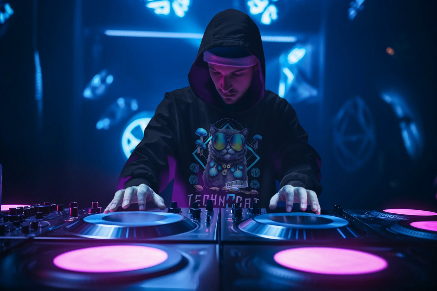 Diamond Techno Cat | Rave Hoodie