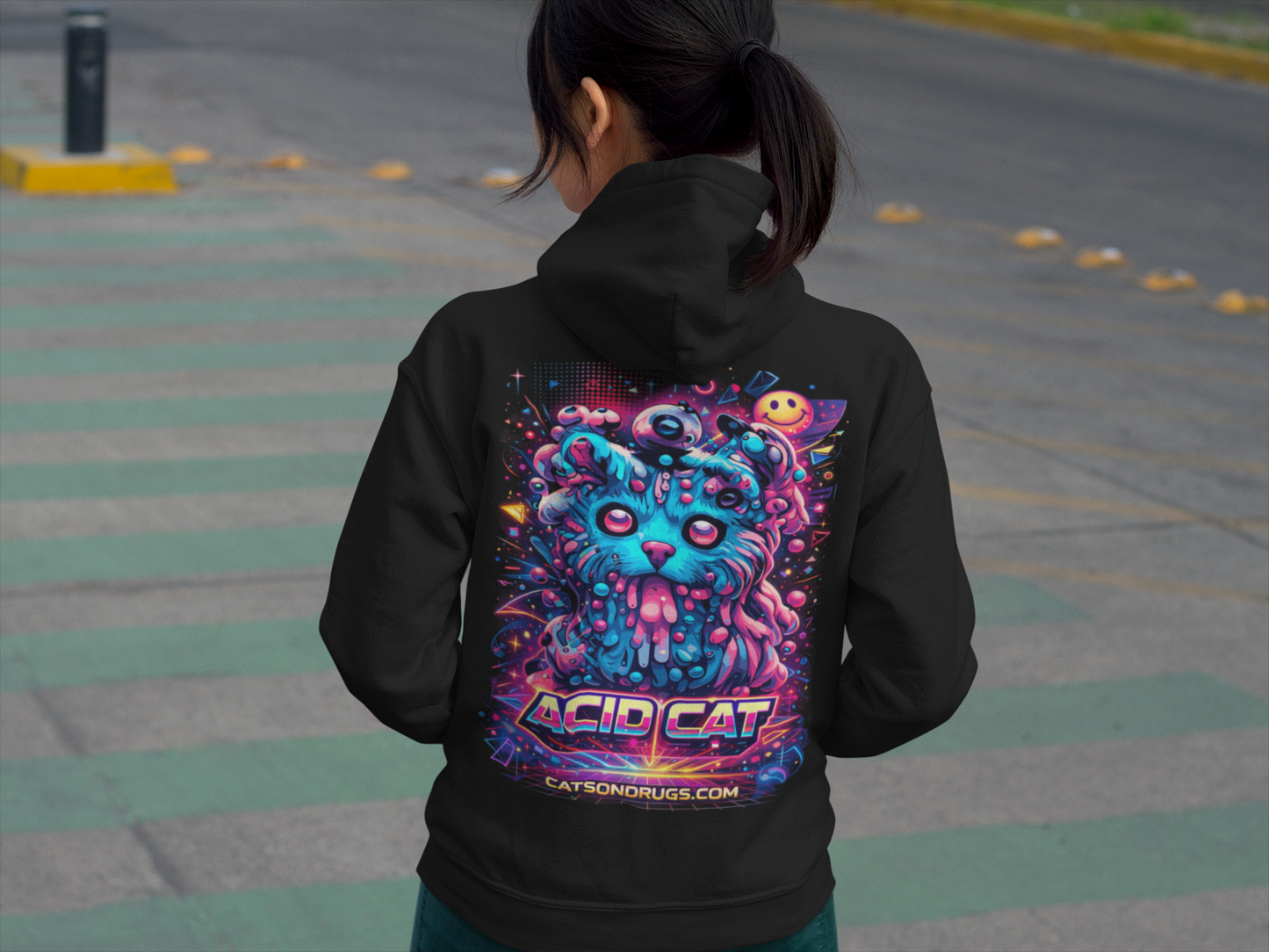 Acid Hoodie | Psychedelic Acid Cat