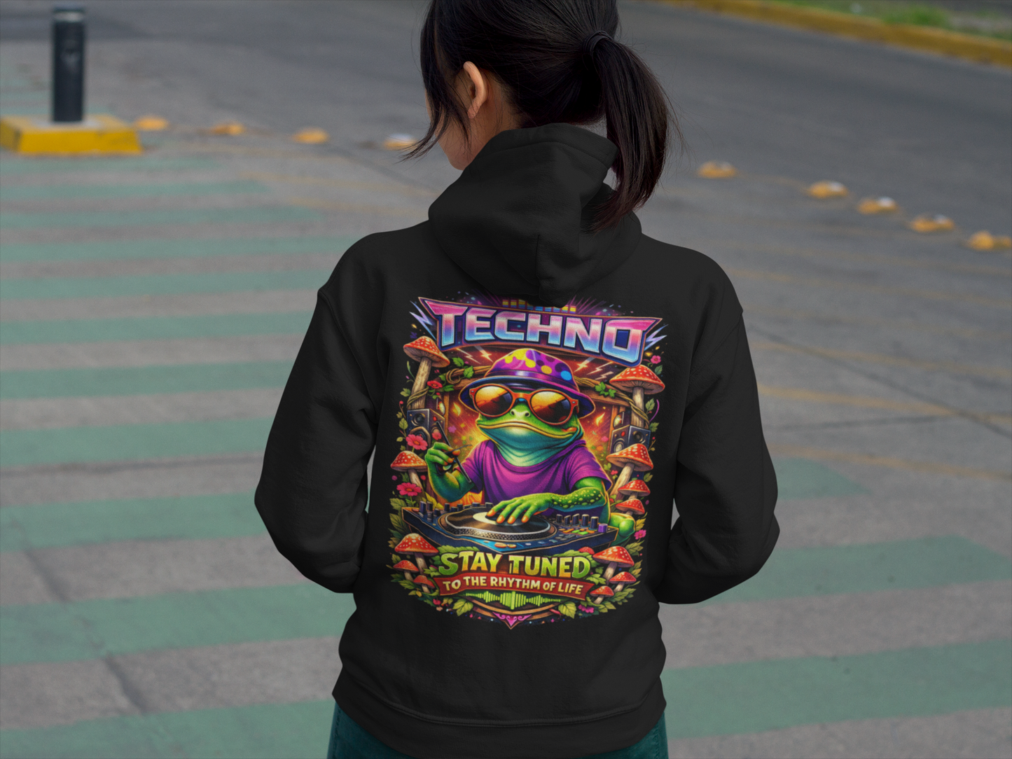 EDM Hoodie | Psychedelic Techno Frog