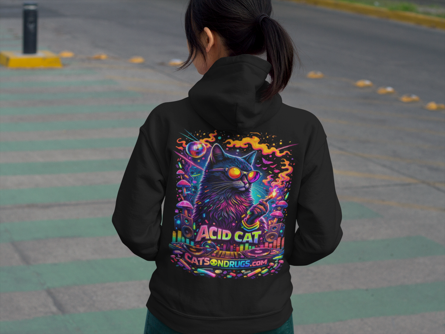 Acid Hoodie | Psychedelic Acid Cat