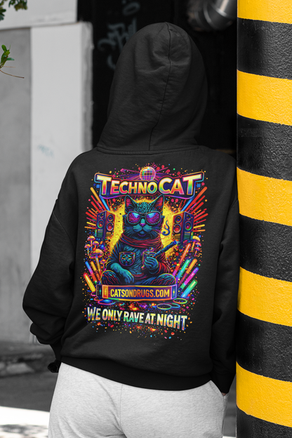 Rave Hoodie | Rave at Night Cat