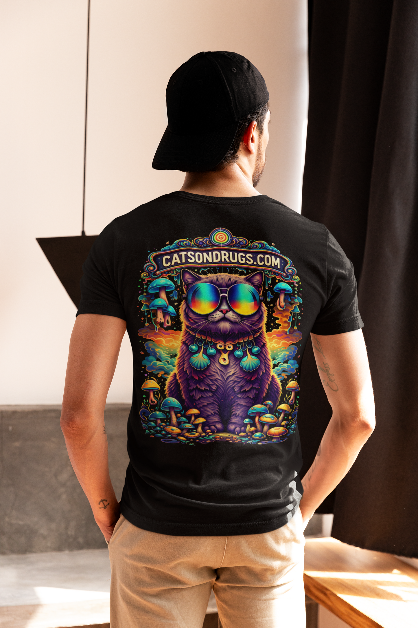 Psychedelic T-Shirt | Diamond Trippy Cat