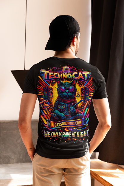 EDM T-Shirt | Rave at Night Cat