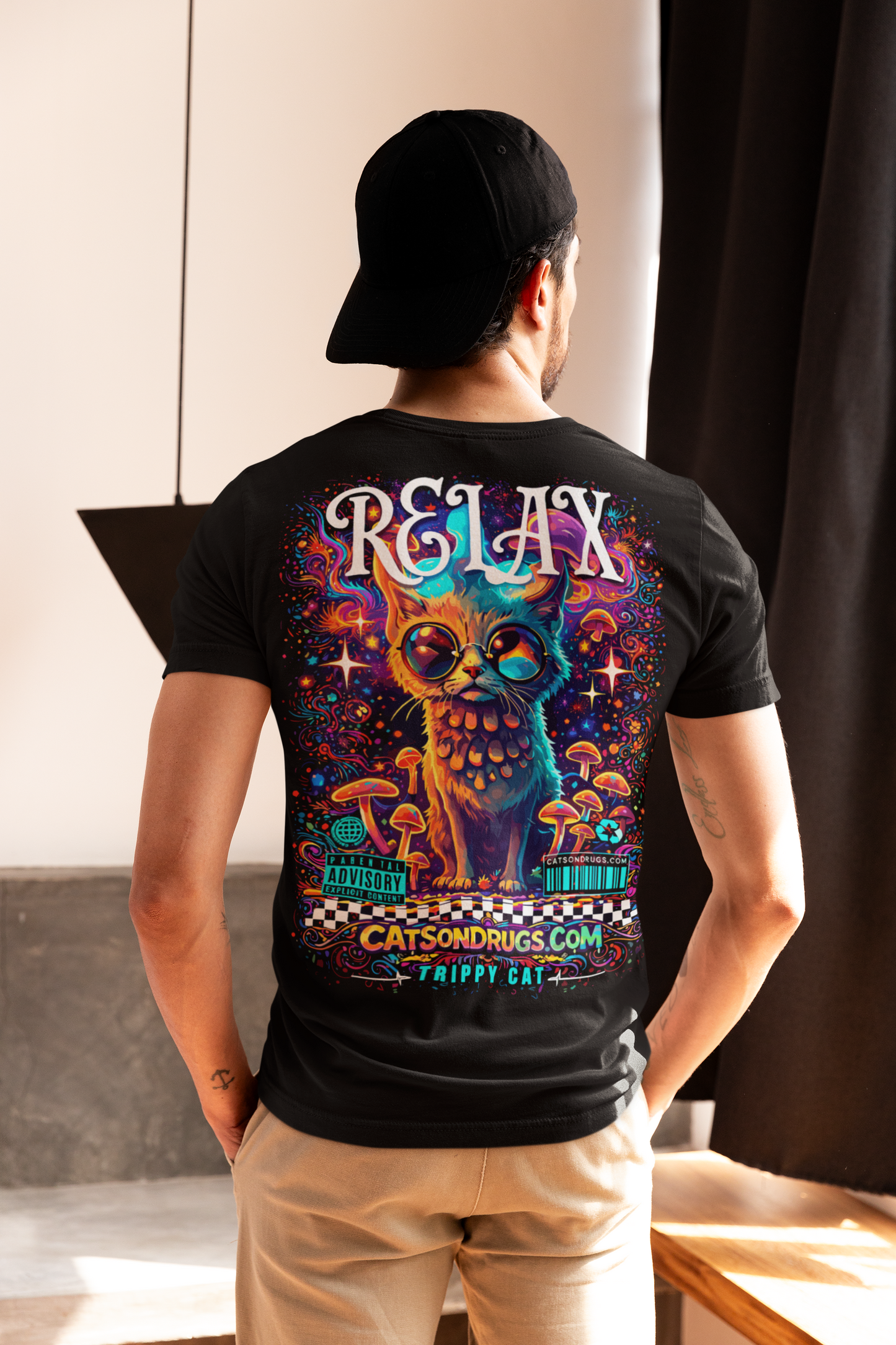 Psychedelic T-Shirt | Relax Trippy Cat