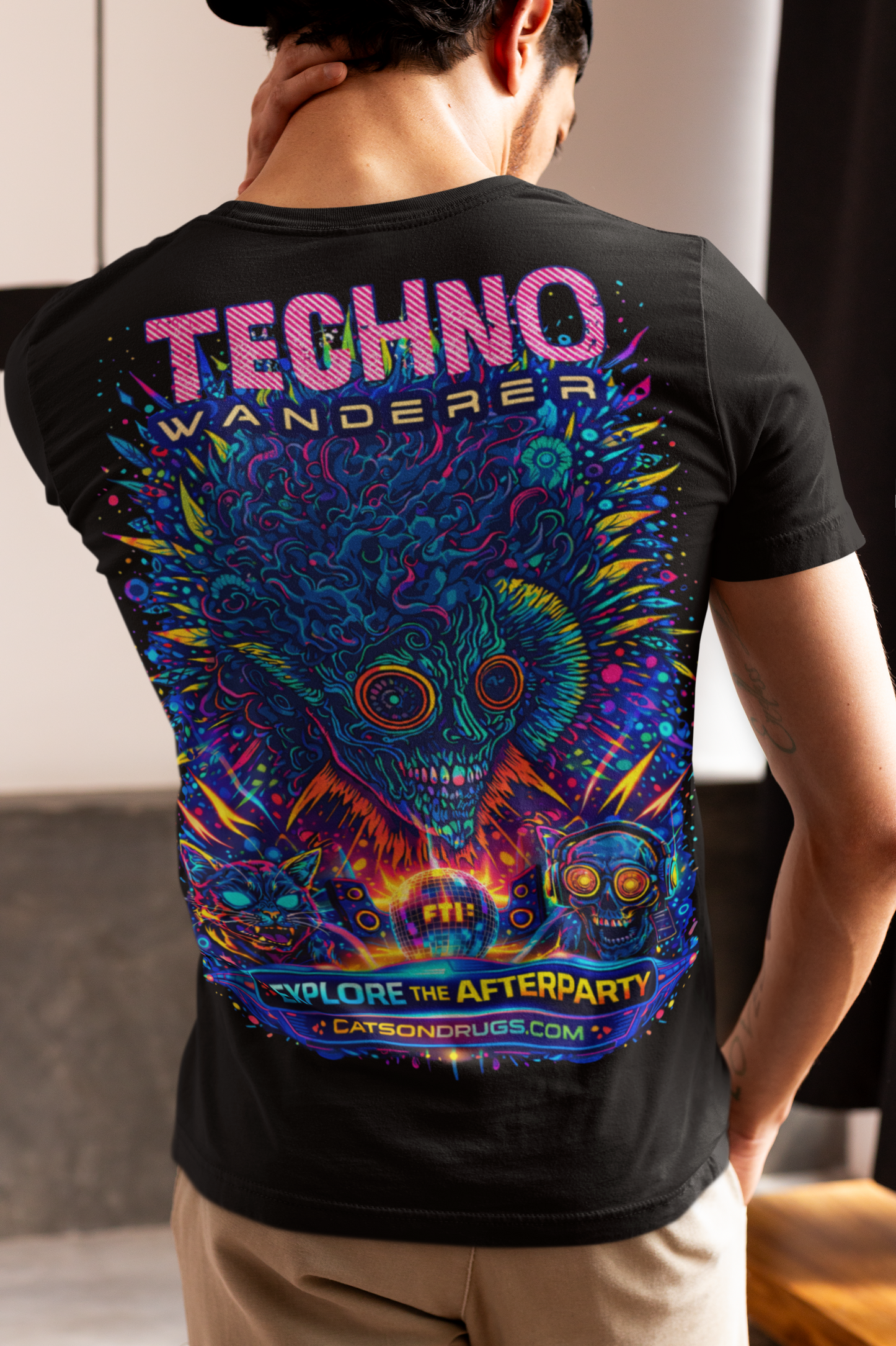 neon cyber city rave art