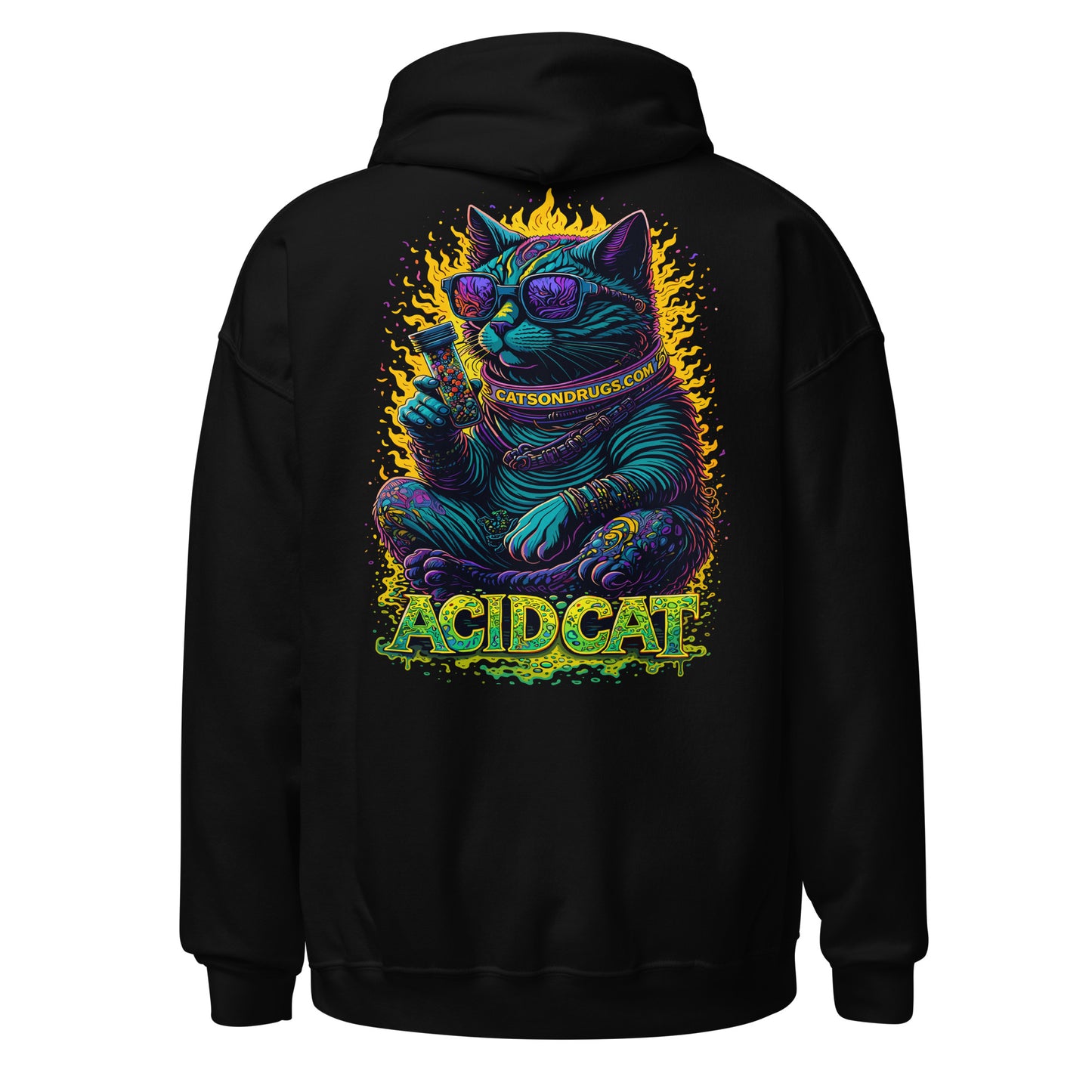 neon techno hoodie