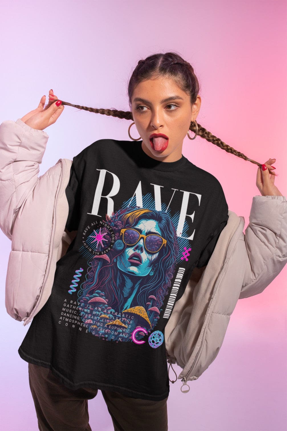 Rave Cover Girl | Rave T-Shirt | Ecstasy Edition