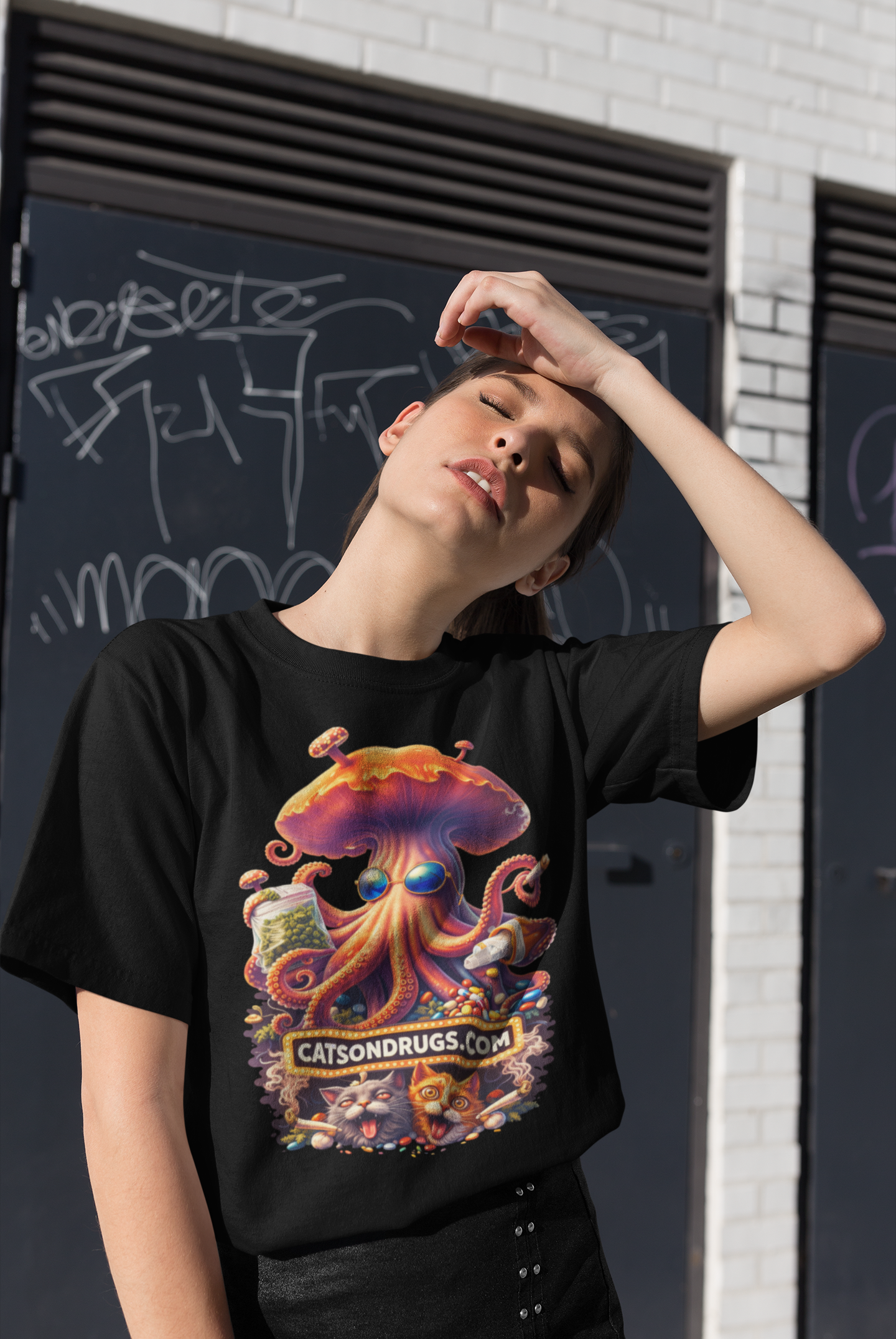 psychedelic alien meme shirt