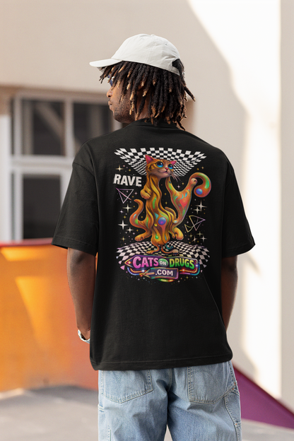 psychedelic cat shirt for men