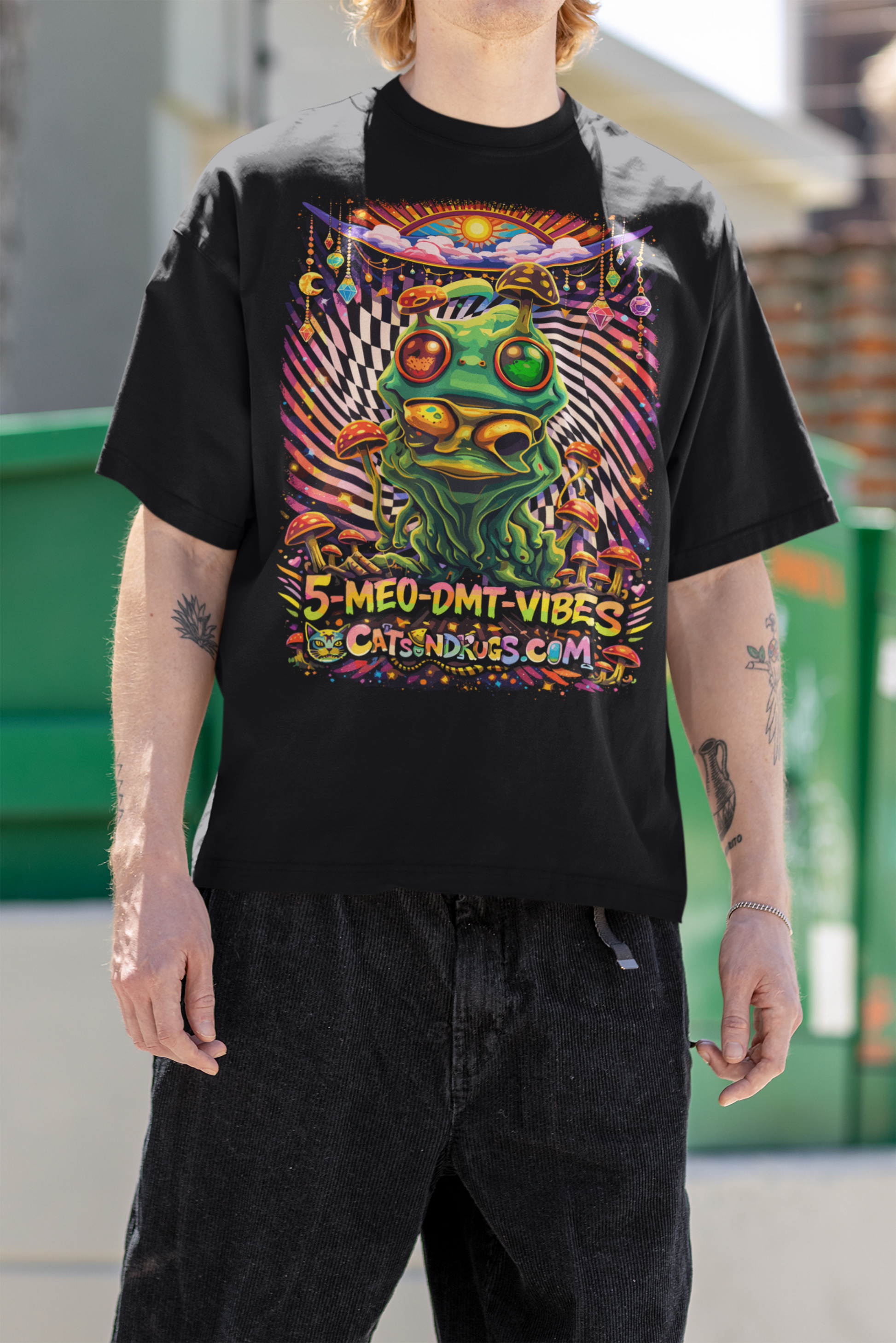 psychedelic graphic tee outfit