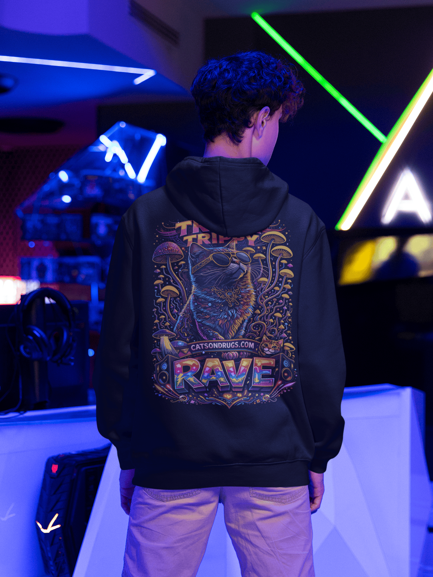 psychedelic rave fashion hoodie