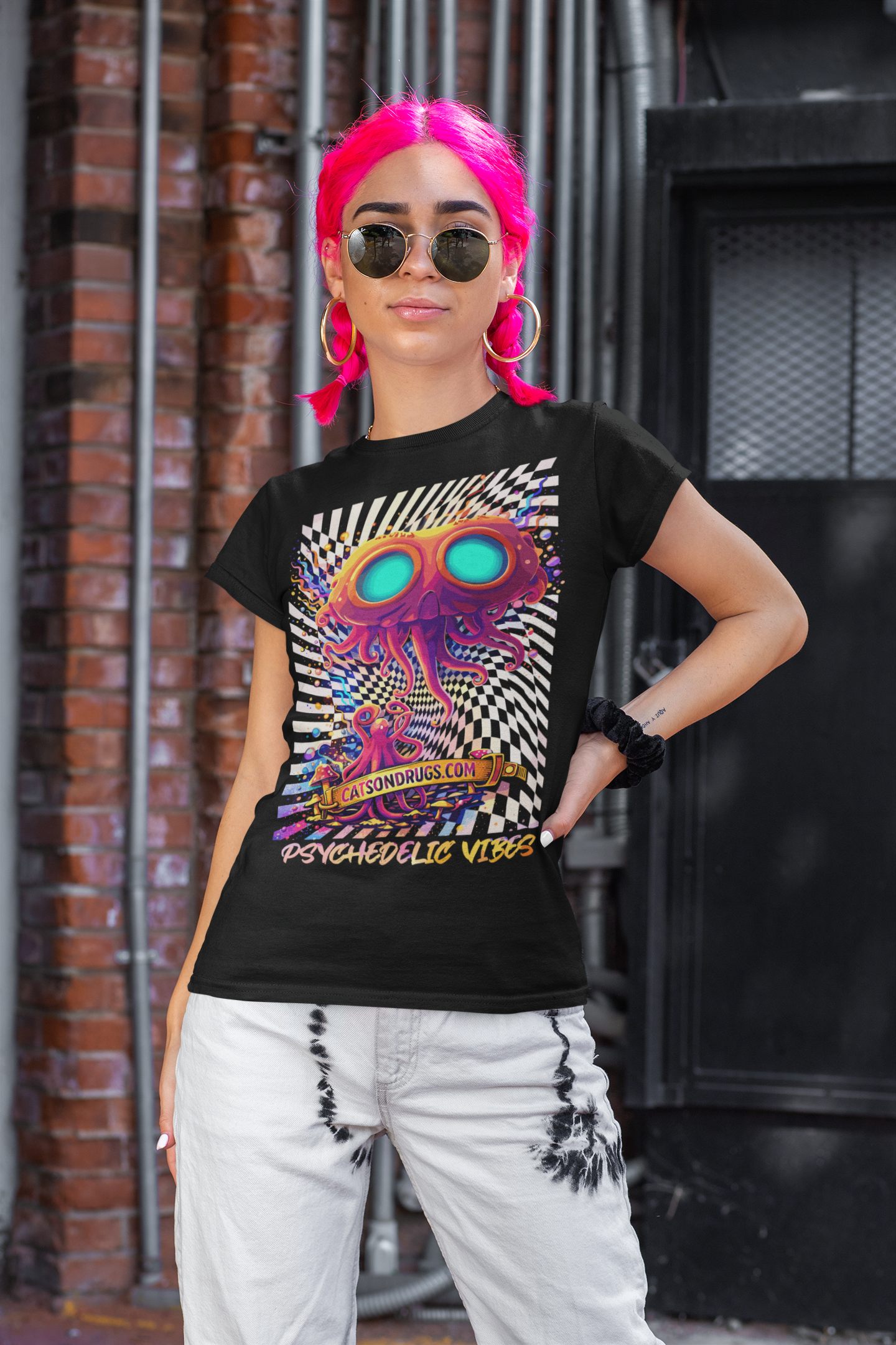 psychedelic rave shirt design