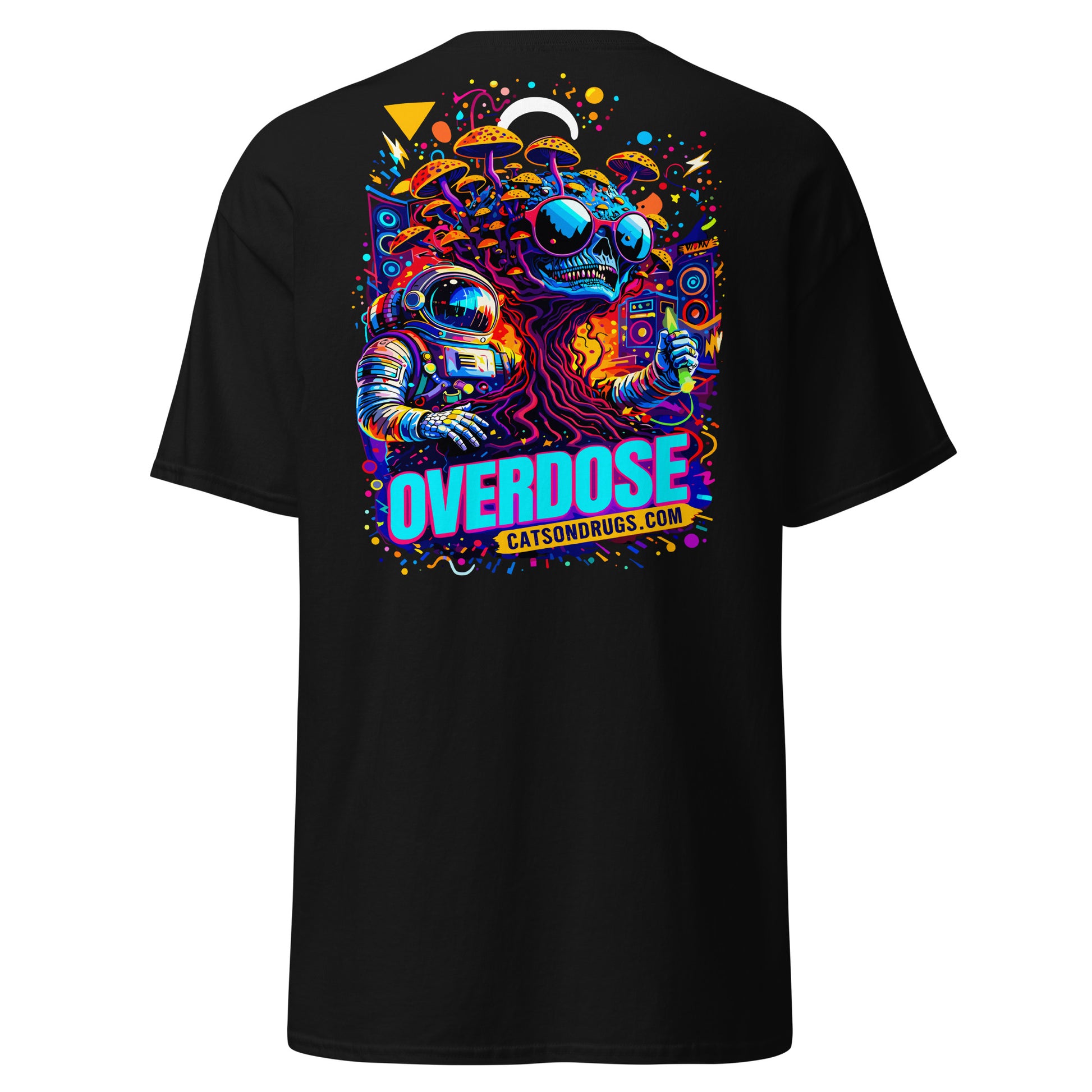 psychedelic streetwear outfit, model wearing trippy oversized hoodie with colorful psychedelic patterns, underground rave aesthetic, neon lights, cyberpunk city background, fashion editorial, high detail