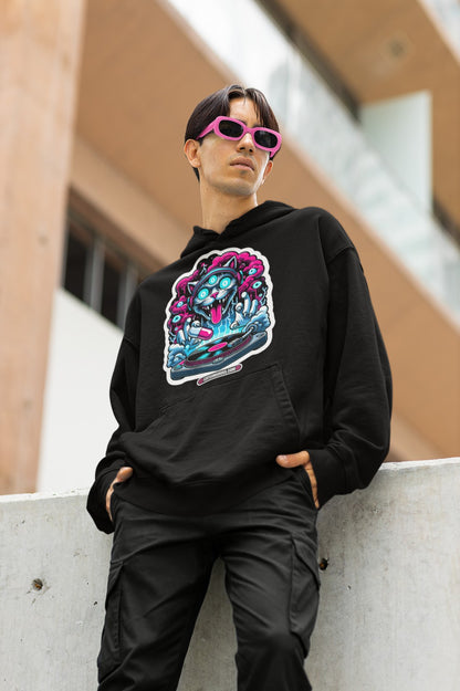 Psychedelic DJ Cat - Rave Hoodie
