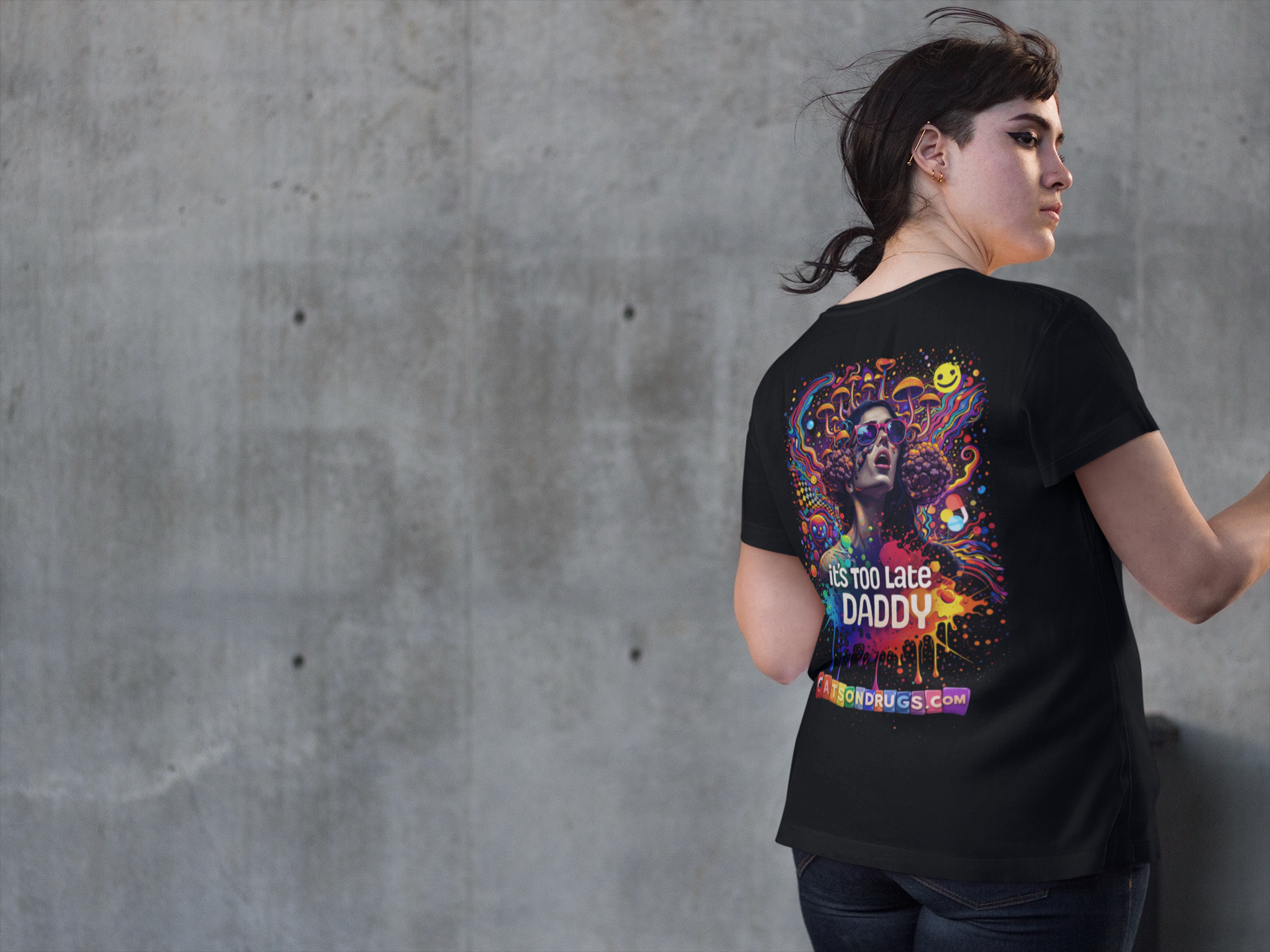 rave edm neon graphic t shirt