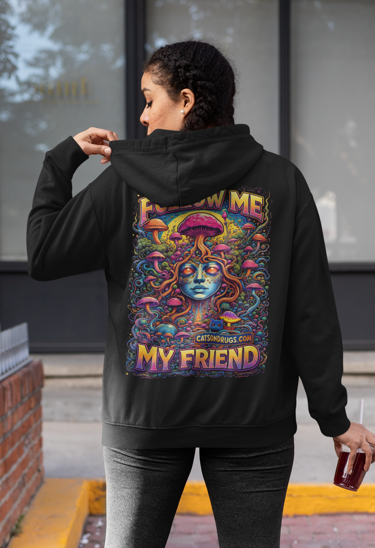 rave festival neon cyberpunk hoodie