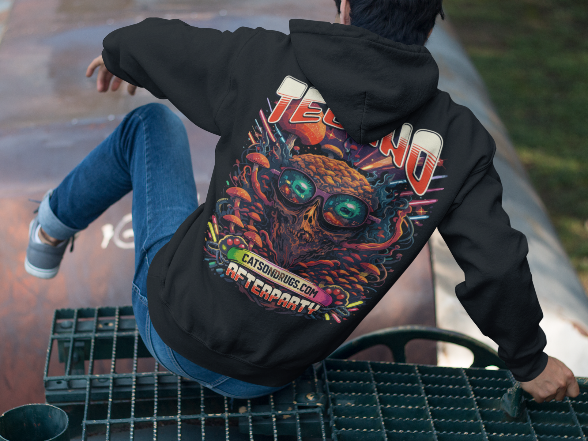 sudadera rave estetica neon