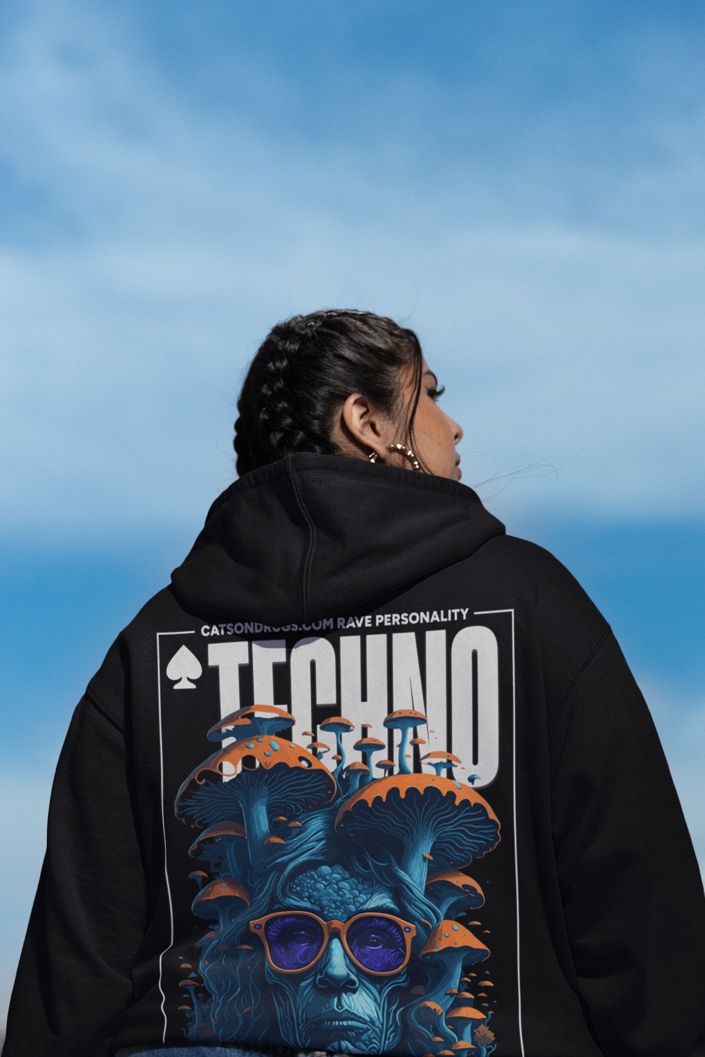 sudadera rave techno de catsondrugs.com