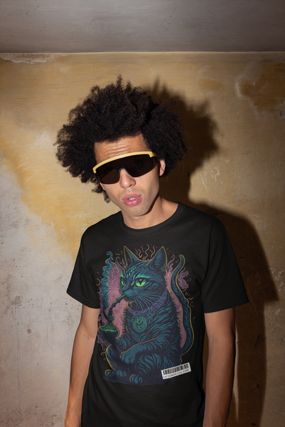 Camiseta graciosa - Psychedelic Shisha Cat 
