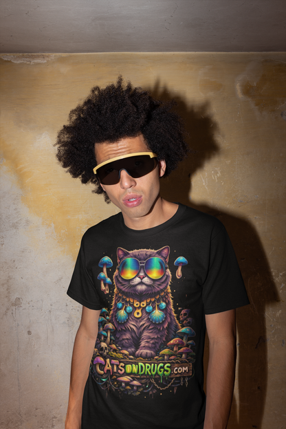 Techno T-Shirt | Diamond Trippy Cat