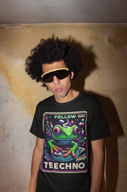 Follow Techno Frog - Techno T-Shirt