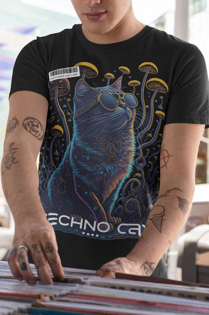 Camiseta graciosa EDM - Techno Cat 