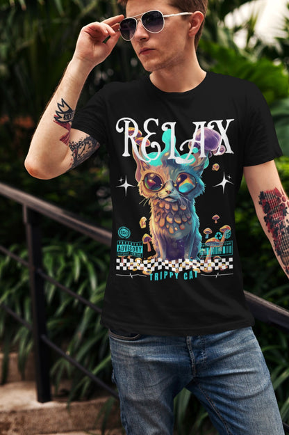 Relax Trippy Cat | Psychedelic T-Shirt