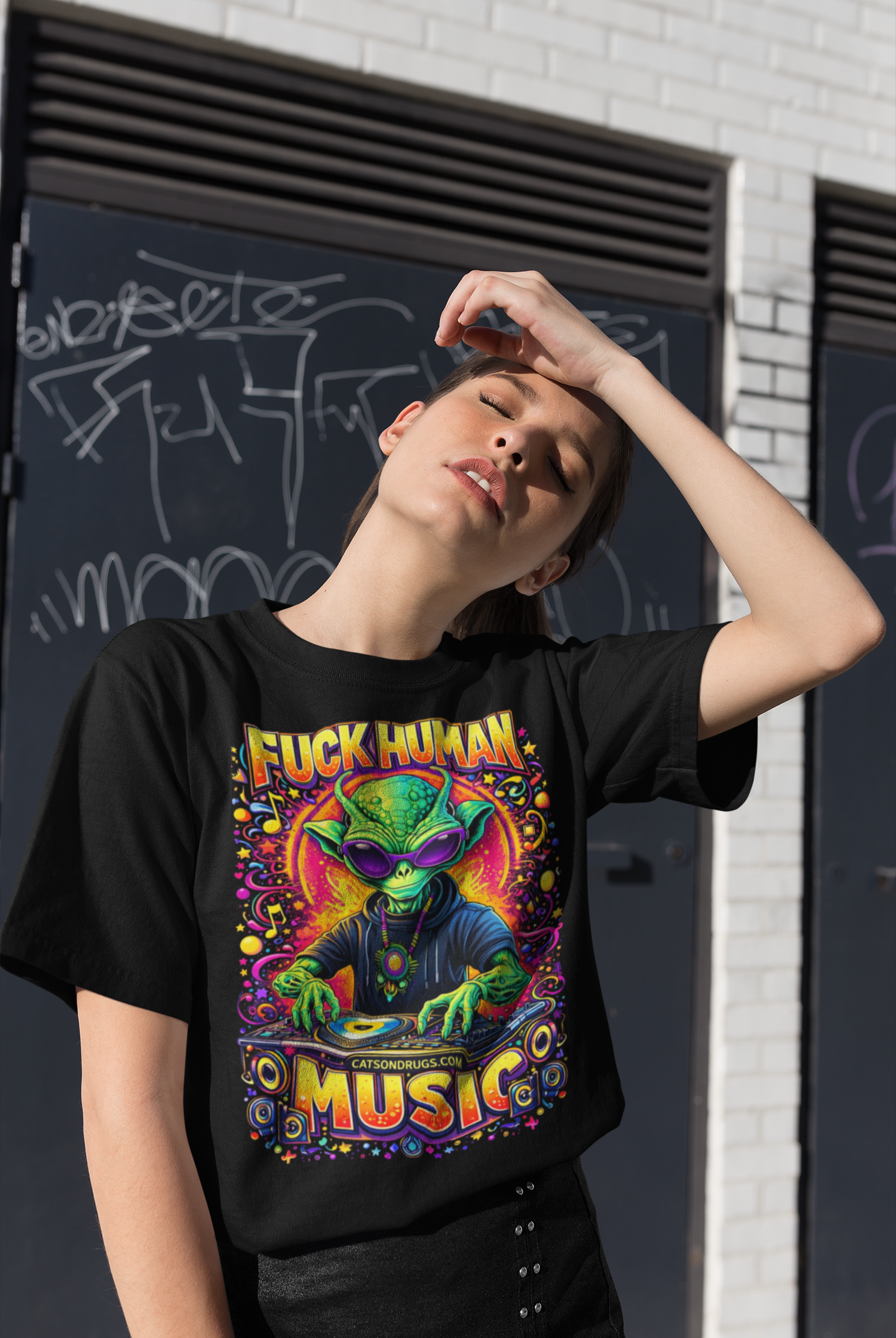Psychedelic T-Shirt | Trippy Alien DJ | Ecstasy Edition