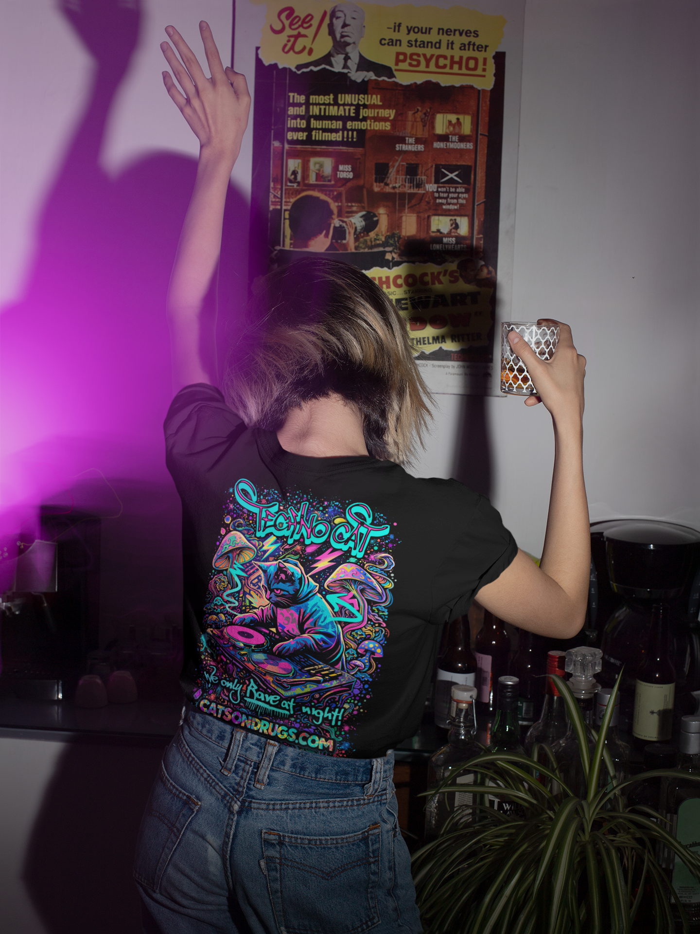 techno clubbing outfit graphic tee