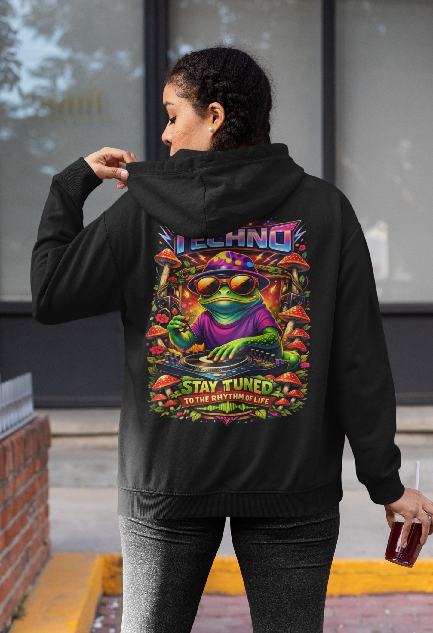 techno rave cyberpunk streetwear hoodie