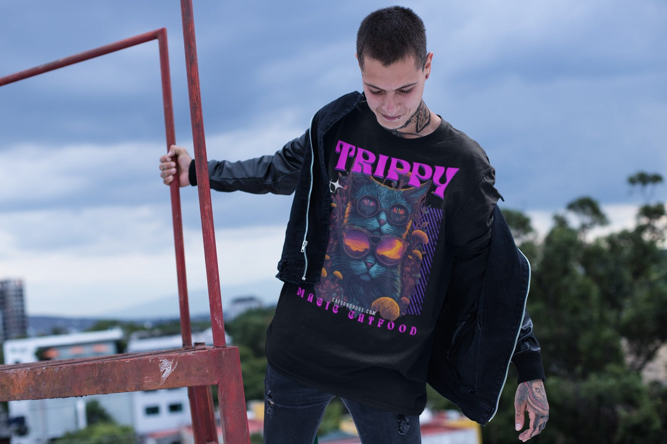 Trippy T-Shirt | Magic Cat Food Psychedelic T-Shirt | Ecstasy Edition