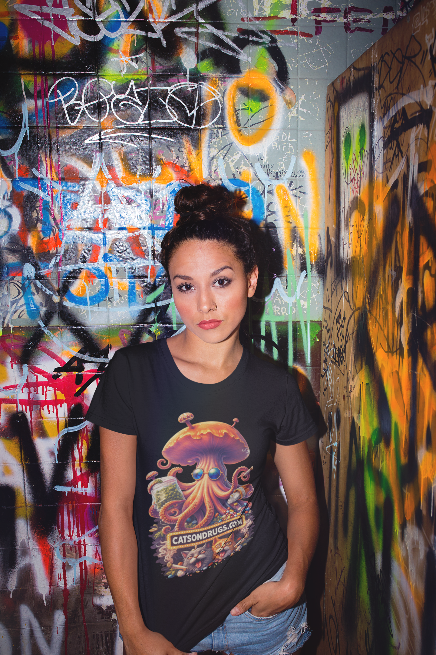 trippy alien tshirt