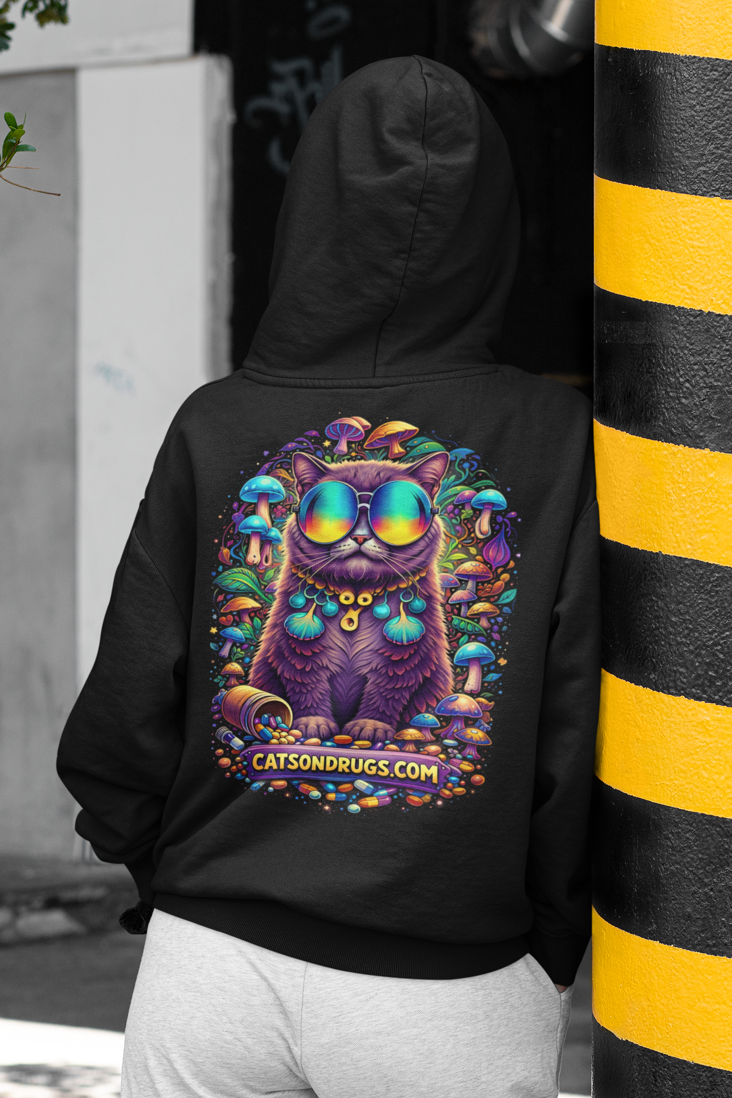 trippy cat hoodie