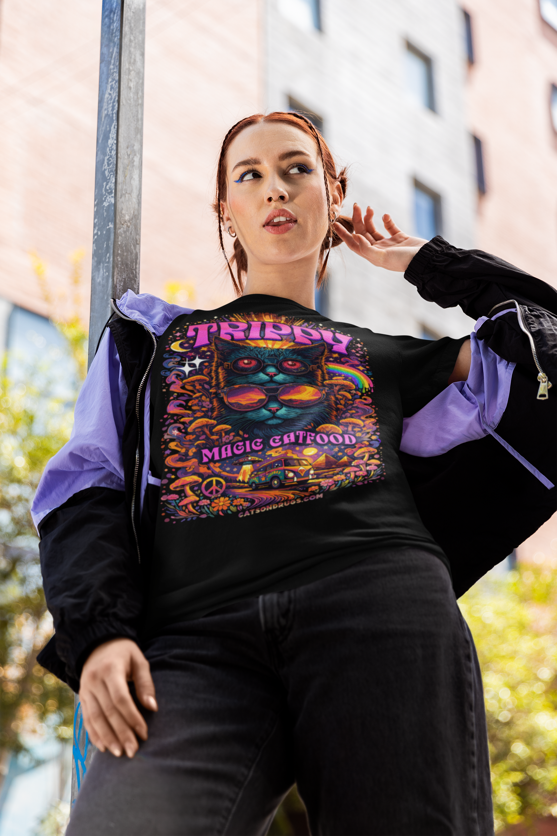 trippy colorful rave clothing