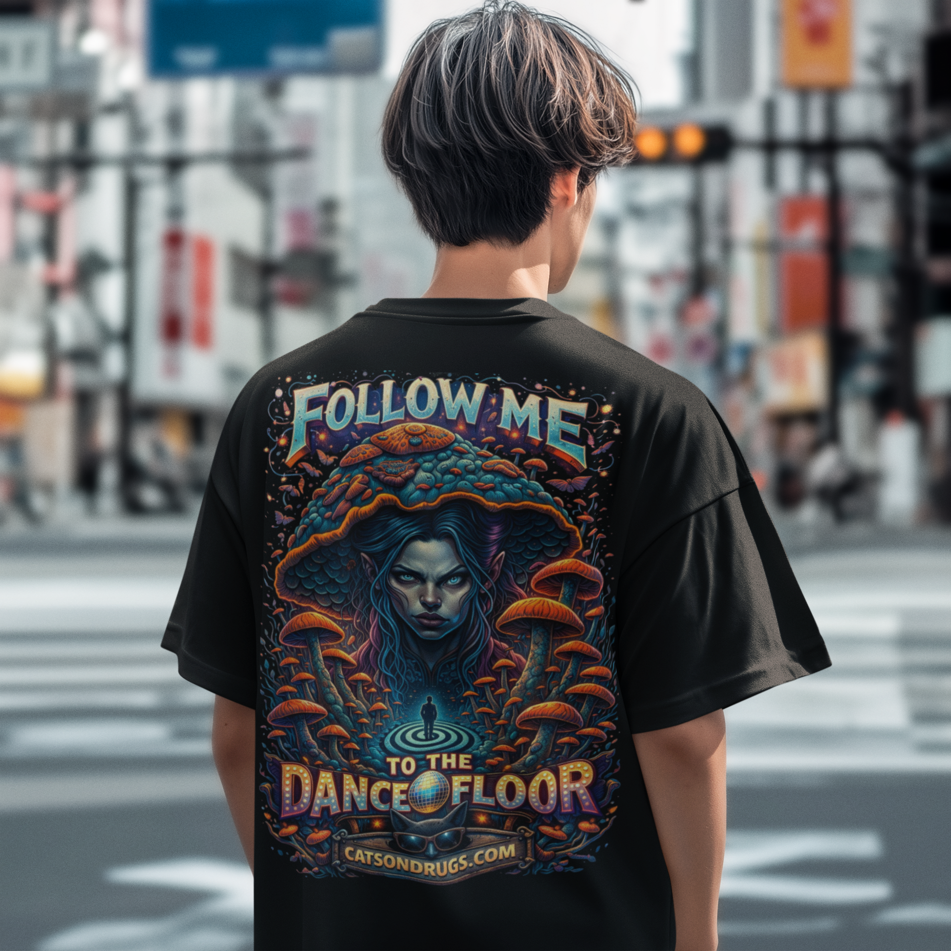 trippy neon psychedelic t shirt