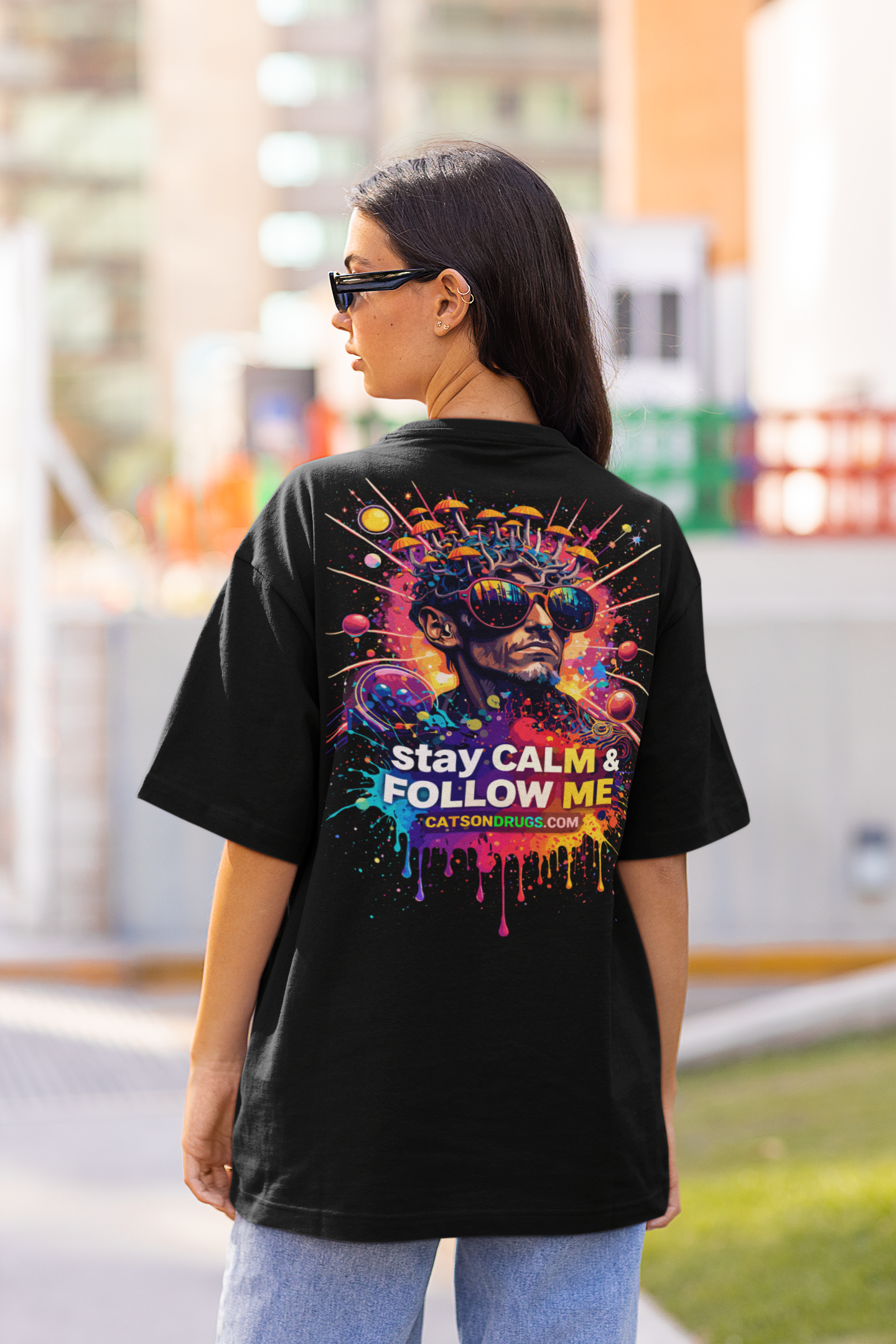 trippy rave graphic tee