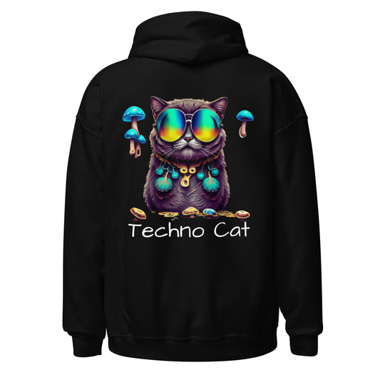 Techno Cat - Sudadera con capucha unisex